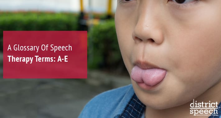 A Glossary Of Speech Therapy Terms: A-E | District Speech & Language Therapy | Washington D.C. & Arlington VA